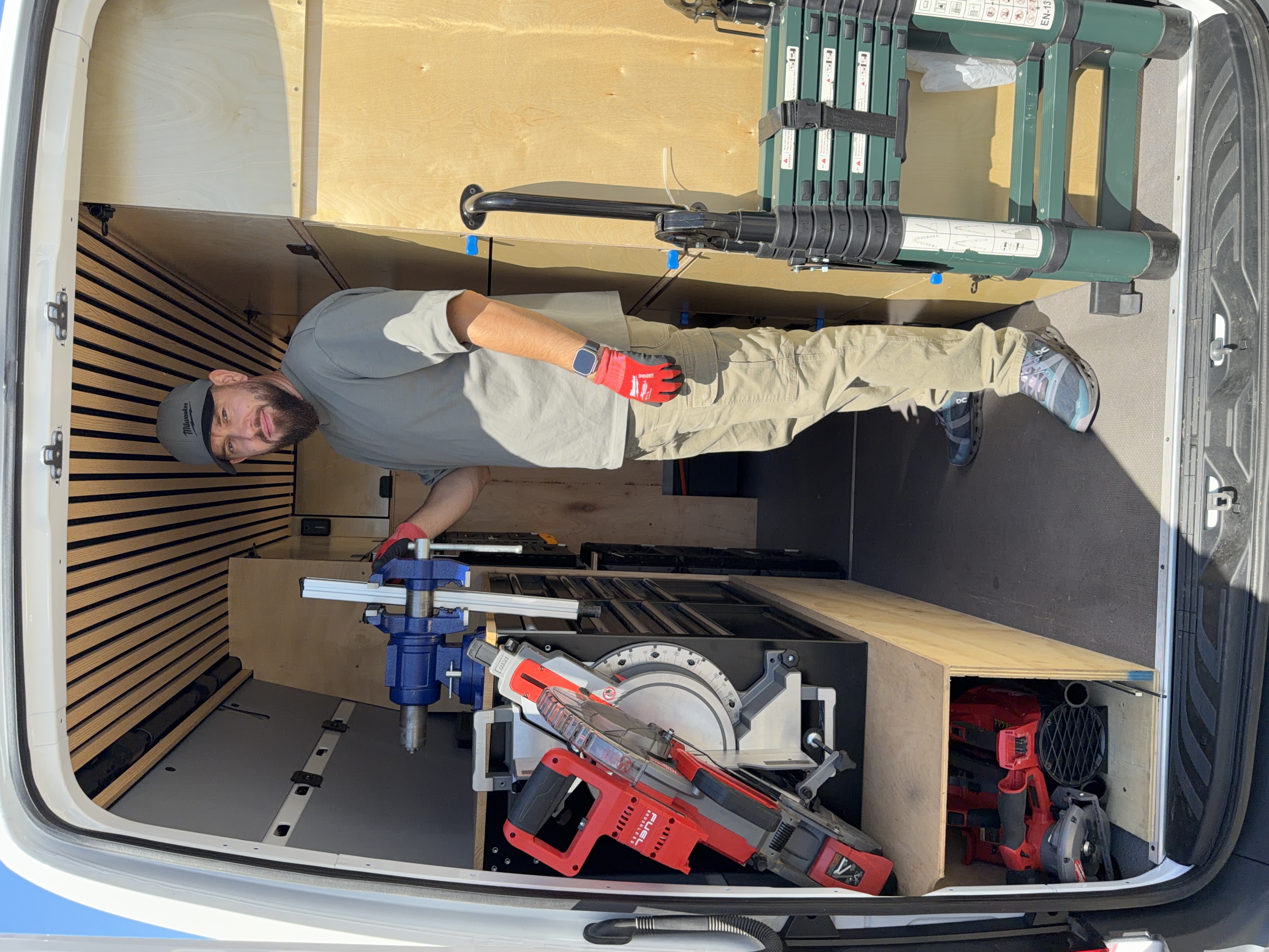 Work van with professional tools and organized storage